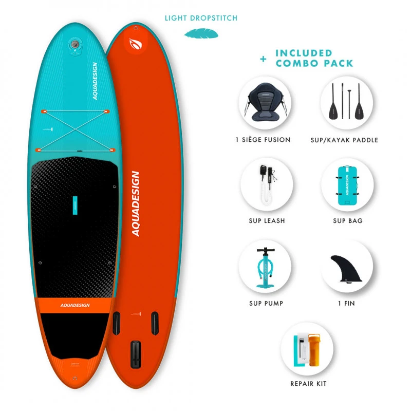 PADDLE GONFLABLE AQUA DESIGN LUCKEY 10.2 3 PADDLE GONFLABLE AQUA DESIGN LUCKEY 10.2